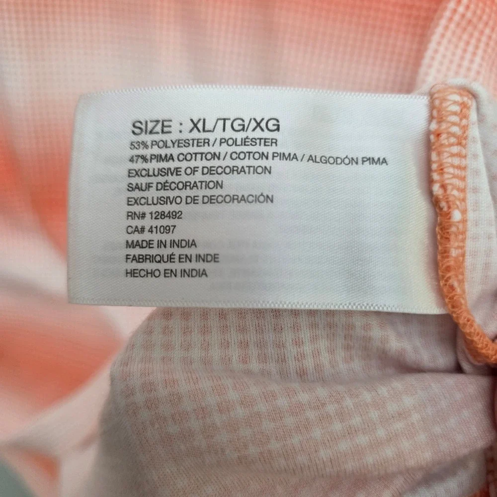 Greg Norman Polo Shirt Mens XL Orange Striped‎ Pima Cotton Golf Athletic
